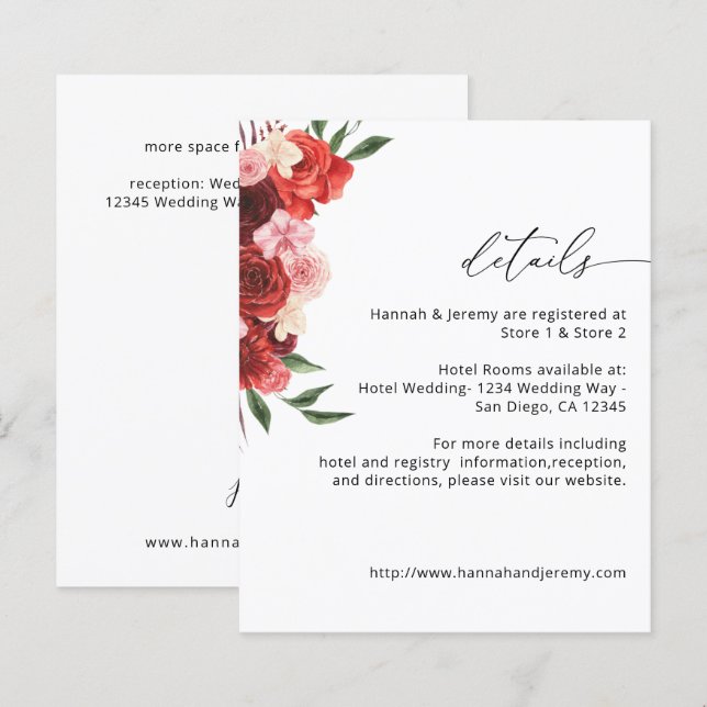 Papier Détails de la floraison rouge budget - blanc VH2 (Devant / Derrière)