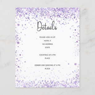 Papier Détails de la réception de mariage violet budget p