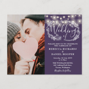 Papier Détails de mariage violet pour invitation photo Bu