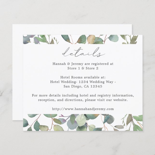 Papier Détails du budget Russe Eucalyptus (Devant / Derrière)