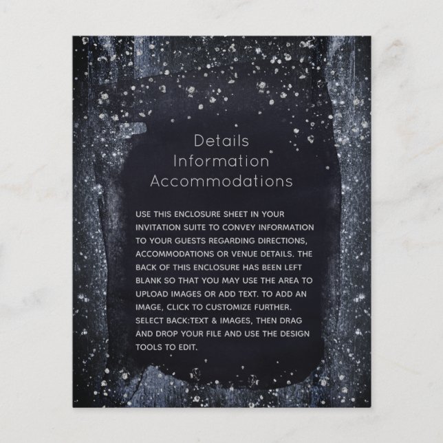 Papier Détails du Mariage de nuit Silver Starry (Devant)