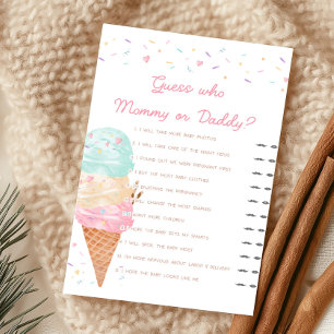 Papier Devine qui est Maman ou Papa à la Baby Shower Glac