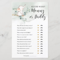 Devine qui maman ou papa jeu éléphant boho