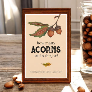 Papier Devinez combien d'Acorns Automne Baby shower Jeu S