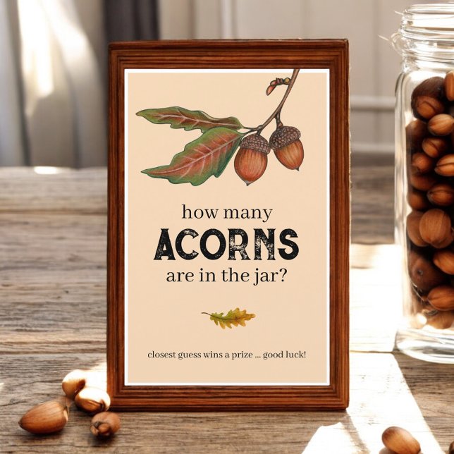 Papier Devinez combien d'Acorns Automne Baby shower Jeu S (Créateur téléchargé)