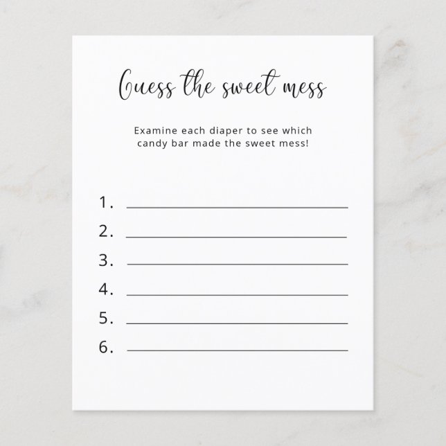 Papier Devinez la douceur du jeu - Baby shower (Devant)