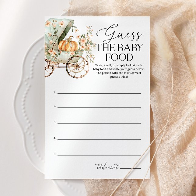 Papier Devinez Le Baby shower Citrouille d'automne de nou (Créateur téléchargé)