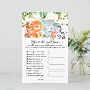 Papier Devinez le bon prix Baby shower Jeux