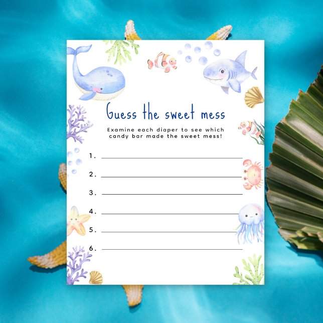 Papier Devinez le doux désordre baby shower animal Océan (Créateur téléchargé)