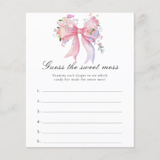 Papier Devinez le doux désordre Baby shower Fleurs en rub