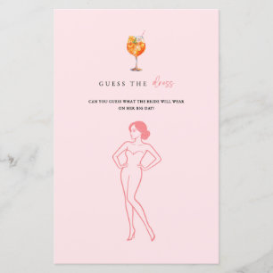 Papier Devinez le jeu de Fête des mariées Dress Spritz