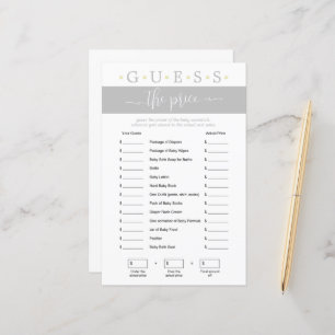 Papier Devinez le jeu de prix Baby shower neutre entre le