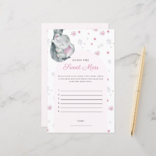 Papier Devinez le jeu d'éléphant rose hivernal de mess