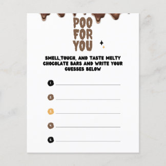 Papier Devinez le jeu du Baby shower au chocolat