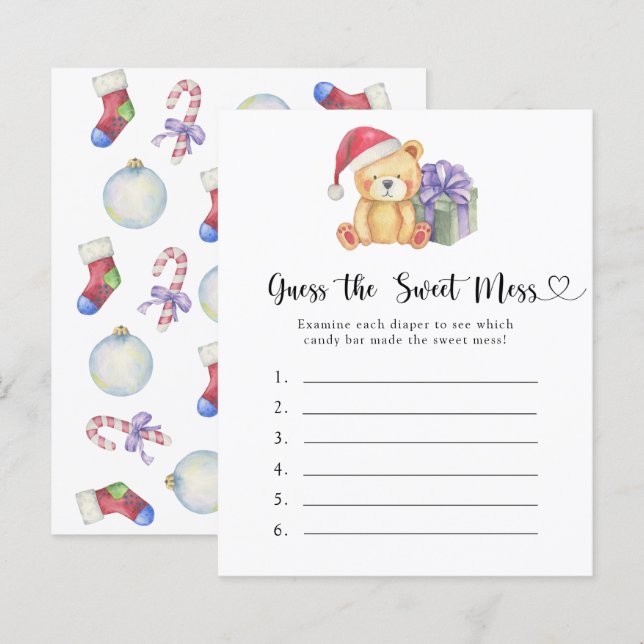 Papier Devinez le jeu Sweet Mess - Ours d'hiver (Devant / Derrière)