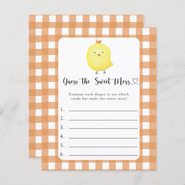Papier Devinez le jeu Sweet Mess - Petit poulet (Devant / Derrière)