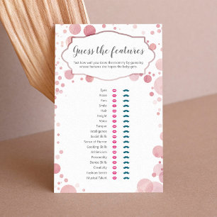 Papier "Devinez les caractéristiques" Rose Baby Trait Dou