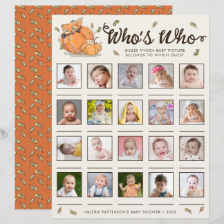 Papier Devinez quel jeu de Baby shower photo pour bébé de