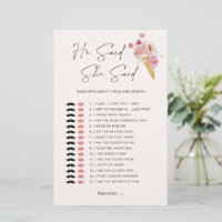 Devinez qui a dit jeu de baby shower floral sur le