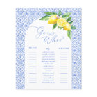 Devinez Qui Lemon Positano Fête des mariées Jeu