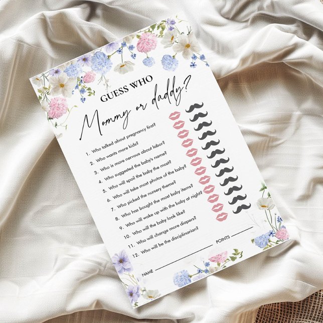 Papier Devinez qui | Maman ou papa | Jeu baby shower (Créateur téléchargé)