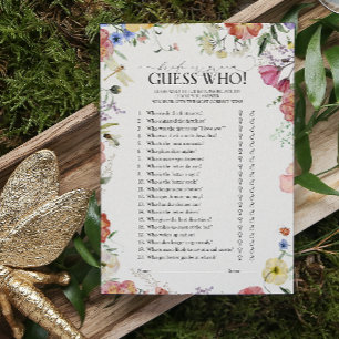 Papier Devinez Qui Rustique Pressé Floral Fête des mariée