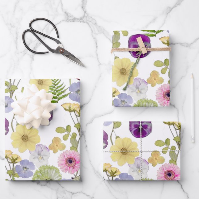 Papier d'habillage de baby shower petit Fleur sauv (Recto)