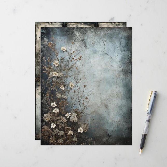 Papier d'hiver gothique Grungy Carstock (Devant/Arrière en situation)