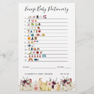 Papier Dictionnaire Emoji   Jeu de Baby Shower