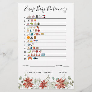 Papier Dictionnaire Emoji   Jeu de Baby Shower