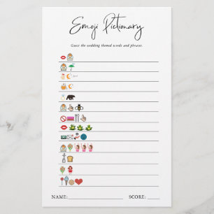 Papier Dictionnaire illustré d'emoji   Jeu de Baby Shower