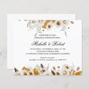 Papier Dîner de répétition blanc Mimosa jaune