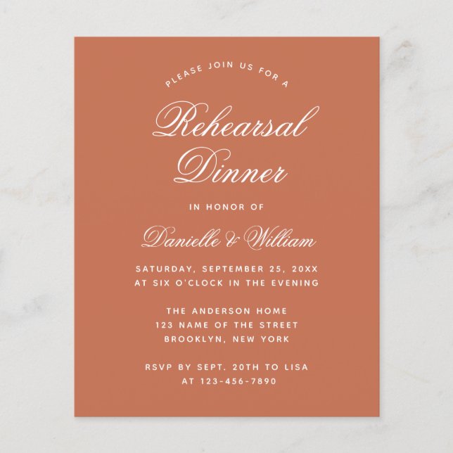 Papier Dîner de répétition budgétaire en terre cuite Invi (Devant)