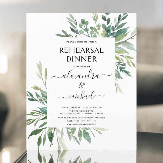 Papier Dîner de répétition de budget Feuillage Verdure (Créateur téléchargé)