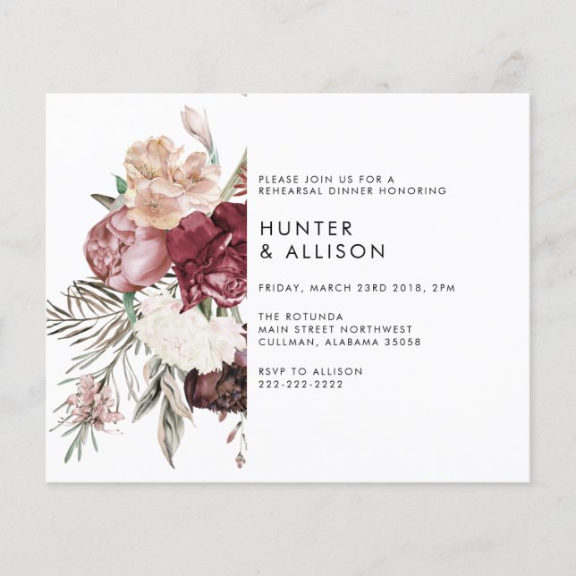 Papier Dîner de répétition Invitation (Devant)