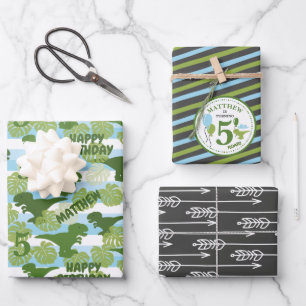Papier Dino Tropical Anniversaire Personnalisé