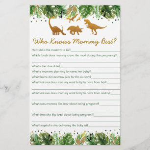 Papier Dinosaur Safari Qui Connaît Mommy Meilleur Jeu