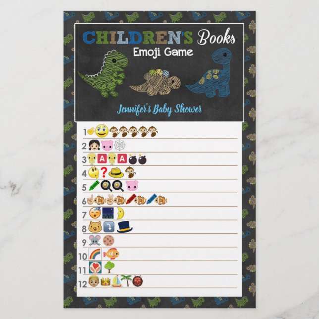 Papier Dinosaures Chalkboard Livres pour enfants Emoji Je (Devant)