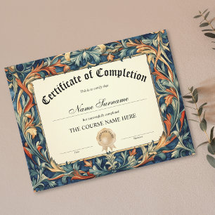 Papier Diplôme Certificat d'achèvement Cours d'attributio
