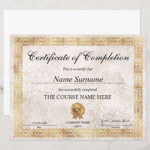 Papier Diplôme d'attribution de certificat d'achèvement c