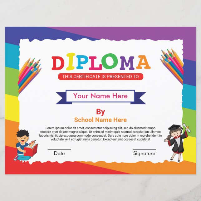 Papier Diplôme de certificat (Devant)