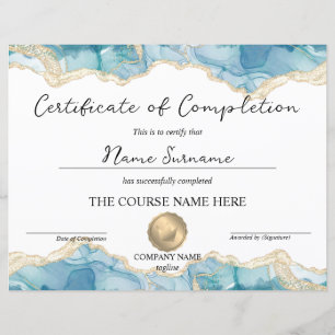 Papier Diplôme de certificat d'achèvement de réussite