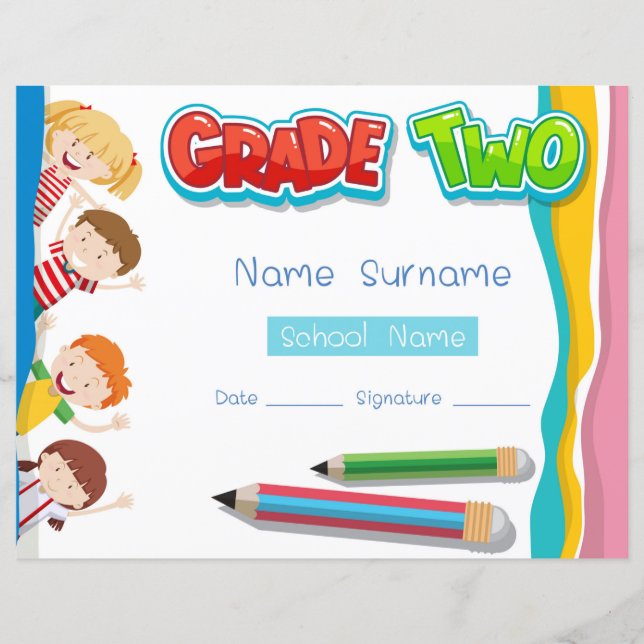 Papier Diplôme élémentaire de deuxième année (Devant)