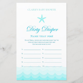 Papier Dirty Diaper - Baby shower Jeu