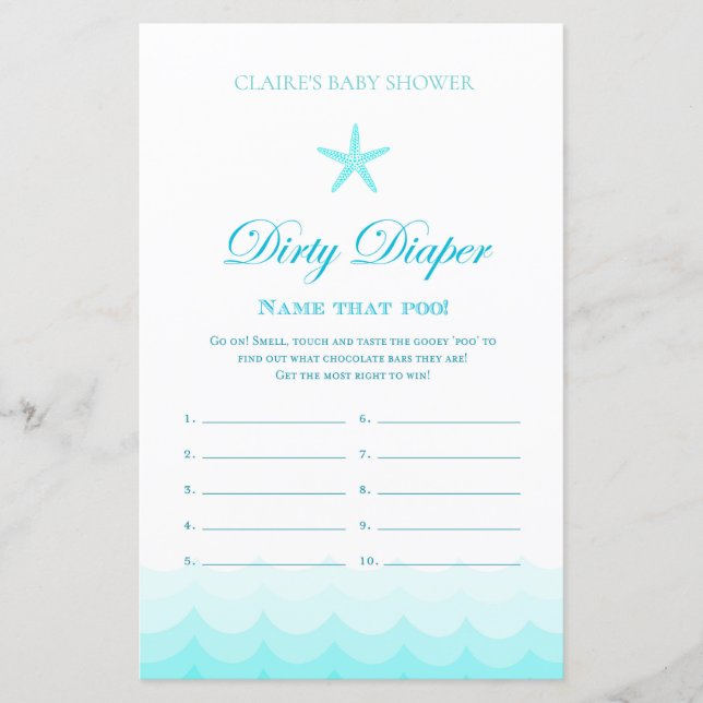 Papier Dirty Diaper - Baby shower Jeu (Devant)