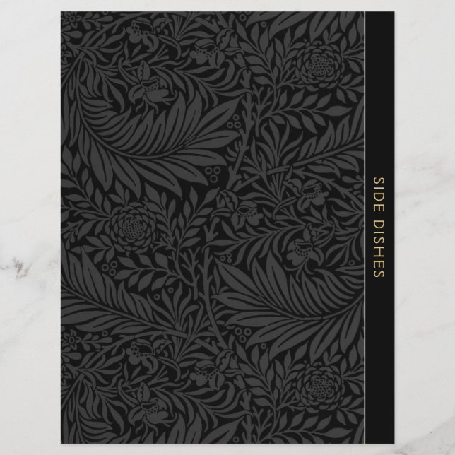 Papier Disque latéral | Diviseur de recettes | Floral noi (Devant)