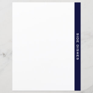 Papier Divider de livre de cuisine Marine & White Pla