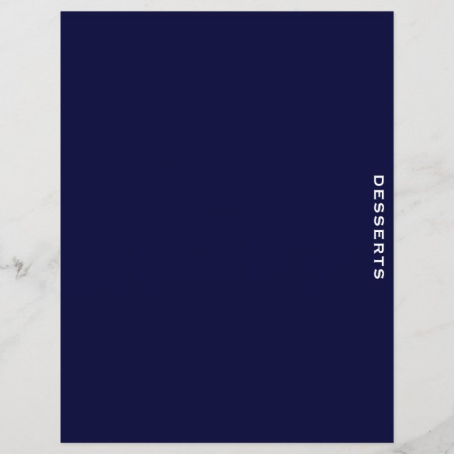Papier Divider de recette | Bleu et blanc de la marine |  (Devant)