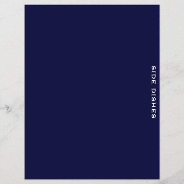 Papier Divider de recette | Bleu et blanc de la marine |  (Devant)
