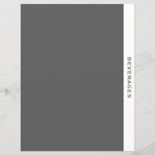 Papier Divider de recette Boissons Gris et blanc